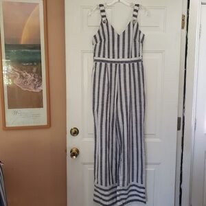 Navy & white jumpsuit from Derek Heart